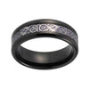 Silver Plated Dragon Inlay over Purple Carbon Fiber Tungsten Carbide Wedding Ring