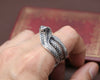 925 Sterling Silver 3D Cobra Snake Resizable Ring