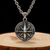 925 Sterling Silver Round Vintage Compass Pendant