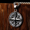925 Sterling Silver Round Vintage Compass Pendant