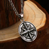 925 Sterling Silver Round Vintage Compass Pendant