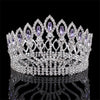 Royal Queen & King Silver Plated Crystal & Rhinestone Baroque Wedding, Prom Crown