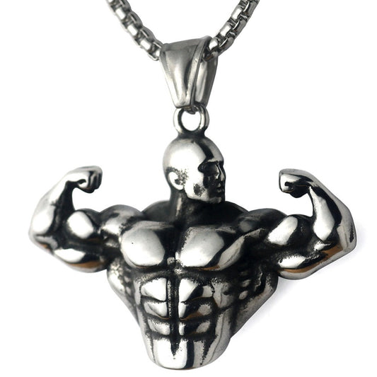 Bodybuilding Man Pendant Necklace Fitness Sports Jewelry