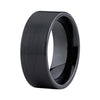 Black Brushed Tungsten Carbide Pipe Cut with Smooth Finish Fashion Ring - Innovato Store