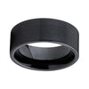 Black Brushed Tungsten Carbide Pipe Cut with Smooth Finish Fashion Ring - Innovato Store