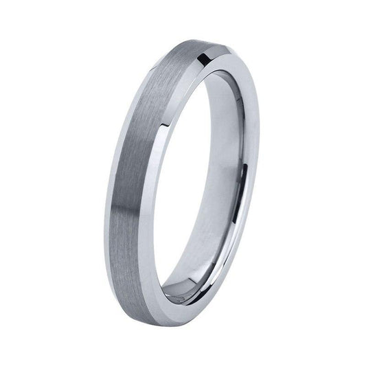 4mm Thin Silver Plated Matte Tungsten Ring - Innovato Store