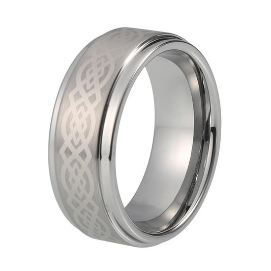 Celtic Knot Tungsten Carbide 8mm High Polished Shiny Ring for Men and Women - Innovato Store