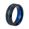 8mm Mens Two Tone Brushed Matte Tungsten Carbide Ring - Innovato Store