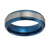 Blue Tungsten Carbide with Stepped and Beveled Edges Wedding Band - Innovato Store
