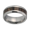 8mm Silver Coated Tungsten Carbide with Zebra Pattern Wood Inlay Wedding Ring - Innovato Store
