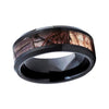 8mm Black Ceramic Beveled Edges Ring with Carbon Fiber Inlay - Innovato Store