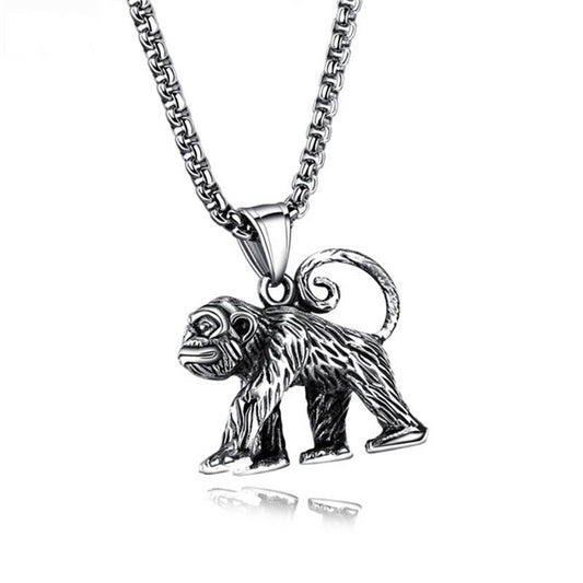 316L Stainless Steel Monkey Necklace for Men