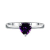 Heart Cubic Zirconia 925 Sterling Silver Wedding Ring