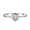 Heart Cubic Zirconia 925 Sterling Silver Wedding Ring