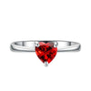 Heart Cubic Zirconia 925 Sterling Silver Wedding Ring