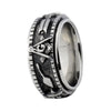 Luxury Black and Gold Coated Stainless Steel Freemason Ring for Men - Innovato Store