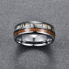 8mm White Camouflage and Plain Wood Inlay Tungsten Carbide Ring - Innovato Store