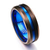 Blue Tungsten Carbide with Black Brushed Matte Surface Wedding Ring - Innovato Store