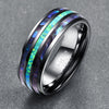 8mm Silver Tungsten Carbide with Polished Abalone Shell Ring - Innovato Store