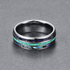 8mm Silver Tungsten Carbide with Polished Abalone Shell Ring - Innovato Store
