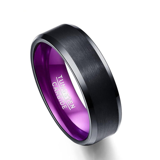 8mm Elegant Flat Purple Ring For Men - Innovato Store