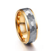 8mm Flat Cut Gold Coated Tungsten with Brushed Matte Geometric pattern Wedding Ring - Innovato Store
