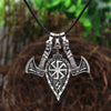 Silver Plated Viking Axe and Shield Pendant Necklace