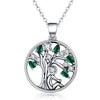 925 Sterling Silver with Cubic Zirconia Tree of Life Pendant Necklace