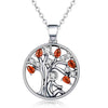 925 Sterling Silver with Cubic Zirconia Tree of Life Pendant Necklace