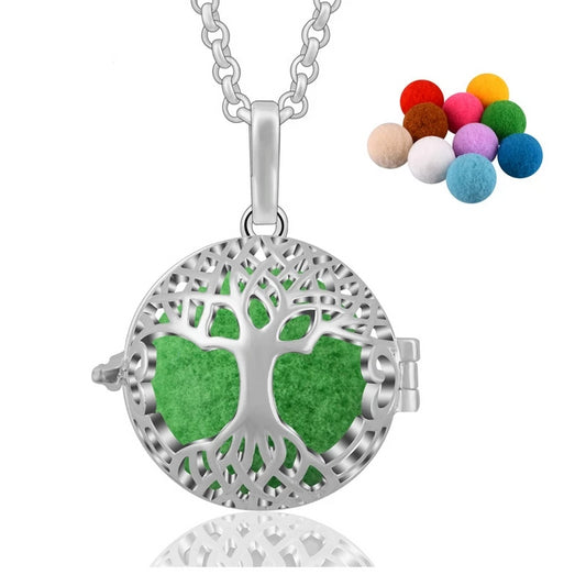 Love Tree Essential Oil Diffuser Locket Pendant Necklace