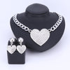 Crystal and Rhinestone Heart Necklace, Bracelet, Earrings & Ring Jewelry Set