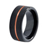 8mm Black Plated Tungsten Carbide with Rose Wedding Ring - Innovato Store