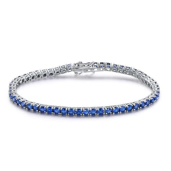 Birthstone Link Chain 925 Sterling Silver Bracelet