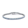 Birthstone Link Chain 925 Sterling Silver Bracelet