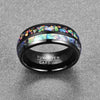 Black Tungsten Carbide with Opal Inlay Wedding Ring - Innovato Store