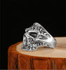 Gothic 925 Sterling Silver Sugar Skull Ring for Men Adjustable