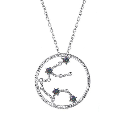 Aries Zodiac Constellation Sterling Silver Necklace