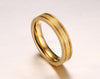 Gold Plated Wedding Ring for Women and Men Sparkling Design and Two Polished Lines Inlay - Innovato Store