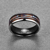 8mm Wood and Handmade Veneer Broken Shell Inlay with Silver Coated Tungsten Wedding Ring - Innovato Store