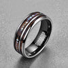 8mm Wood and Handmade Veneer Broken Shell Inlay with Silver Coated Tungsten Wedding Ring - Innovato Store