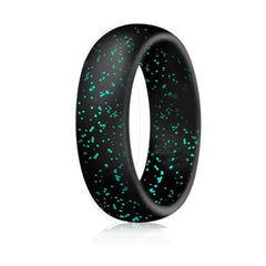 Black Silicone Engagement and Wedding Ring with a Colorful Environmental Décor - Innovato Store