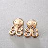Handmade Silver Octopus Stud Earrings For Women