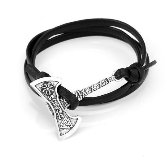 Handmade Braided Multilayer Leather Hatchet Hammer Bracelet