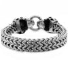 Large Stainless Steel Tribal Indian Lion Chain Link Bracelet for Men