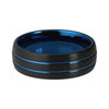 Blue Engraved Wheel-like Tungsten Carbide Dome Ring - Innovato Store