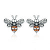 925 Sterling Silver Cute Bees Stud Earrings for Women