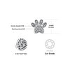 925 Sterling Silver Vintage Dog Paw Fingerprint Cubic Zirconia Stud Earrings - Innovato Store