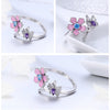 925 Sterling Silver Butterfly and Flower Ring Women’s Jewelry