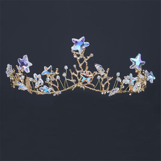 Colorful Starfish and Sea Life Mermaid Tiara with Crystals