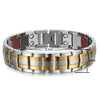 Silver & Gold Titanium Magnetic Bracelet with FIR and Germanium